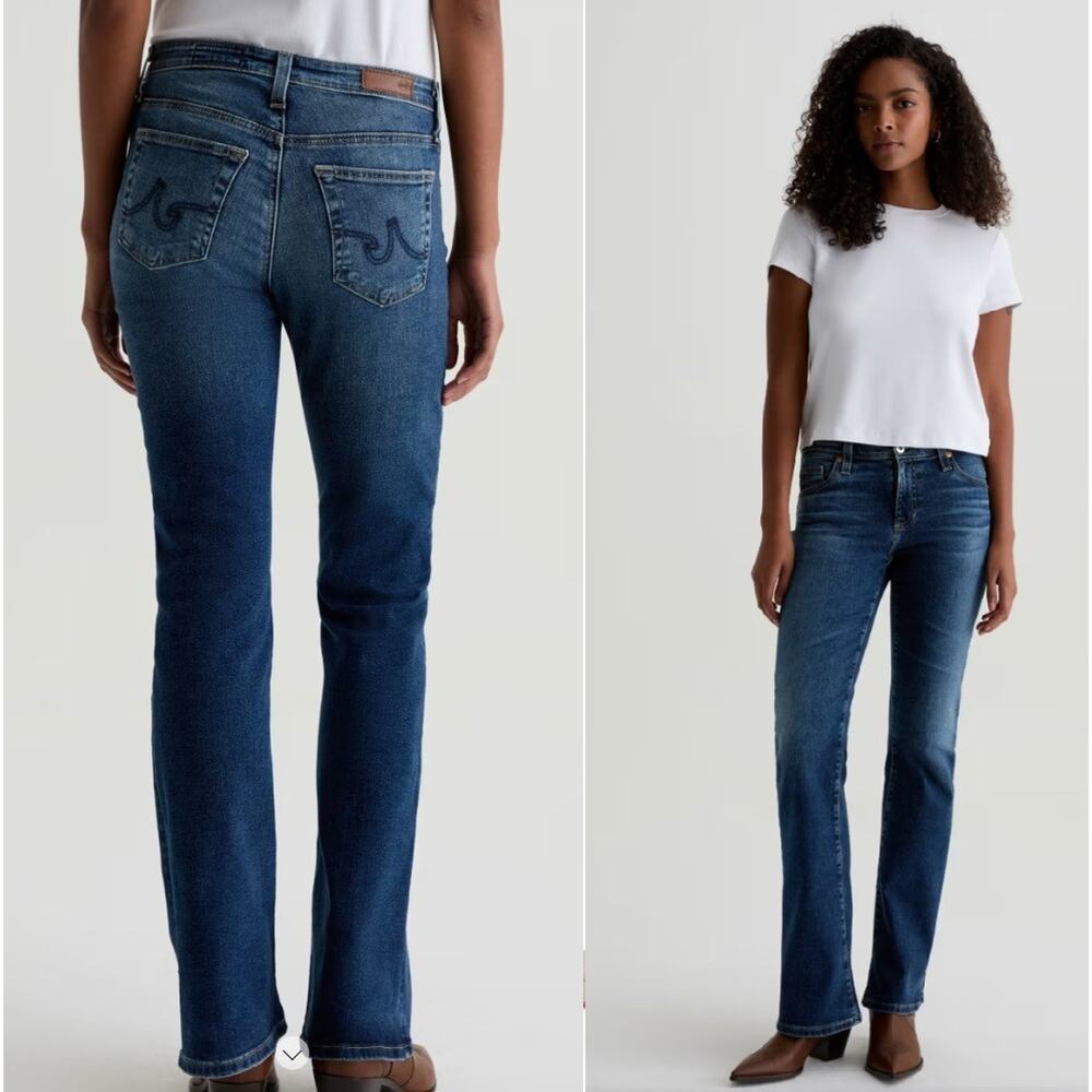 AG Adriano Goldschmied The Angle Jean Low Rise Boot Cut Havana Blue Sz 28x31